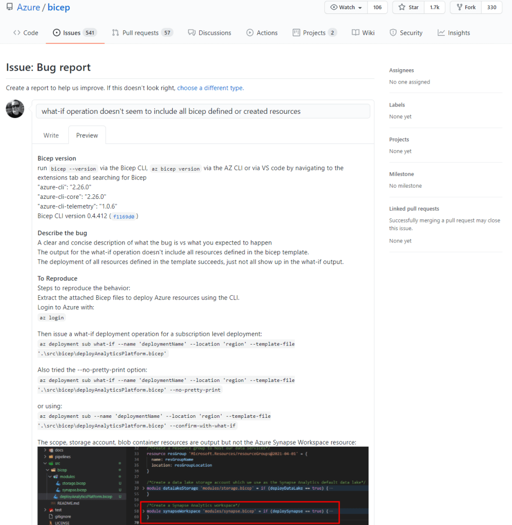 GitHub issue summary.