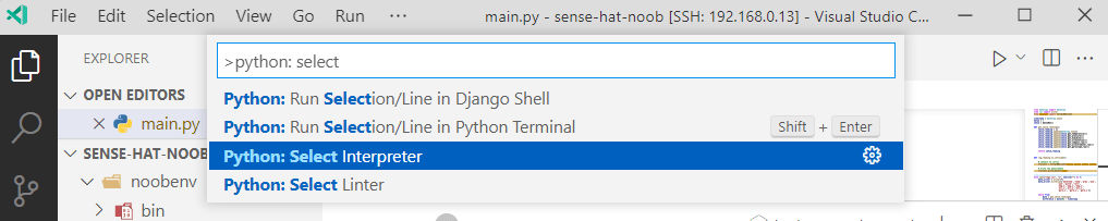 VSCode command palette
