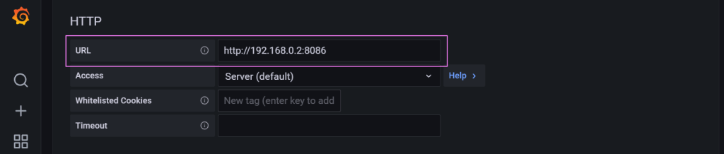 Grafana data source settings